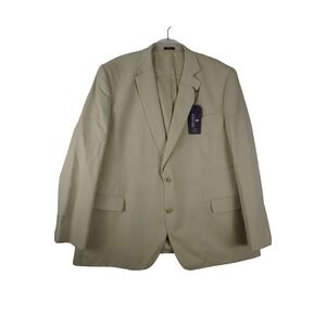 Stafford Men's Travel Classic Fit Suit Blazer Sz 50R Beige Cream Wool Blend NWT